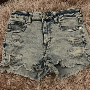 american eagle light blue shorts
